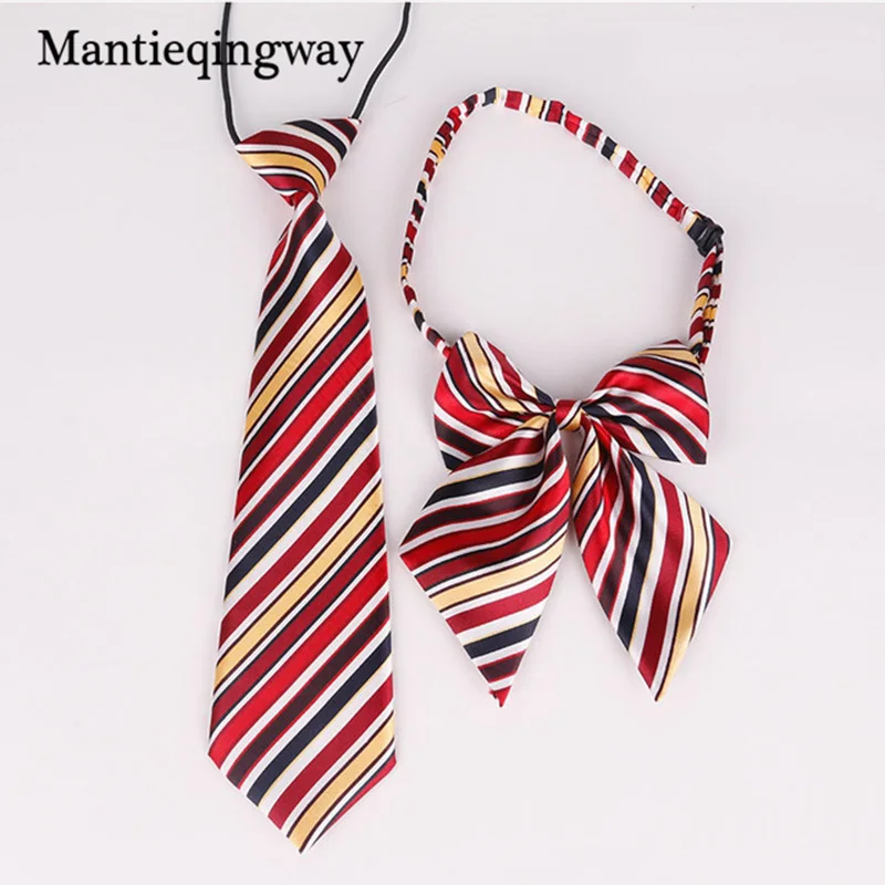 Mantieqingway полиэфир галстук узкие галстуки набор галстуков воротник Papillon галстук школьный стиль полосатый клетчатый Детский галстук-бабочка