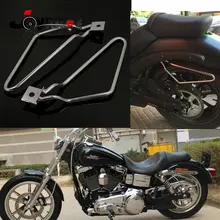 Saddle Bag Support Bars Mount Bracket For Harley Sportster XL Dyna Fat Bob FXDF 5 twin dual daymaker led headlight for harley dyna fat bob fxdf model daymaker led lamp 5 fat bob projector led headlights