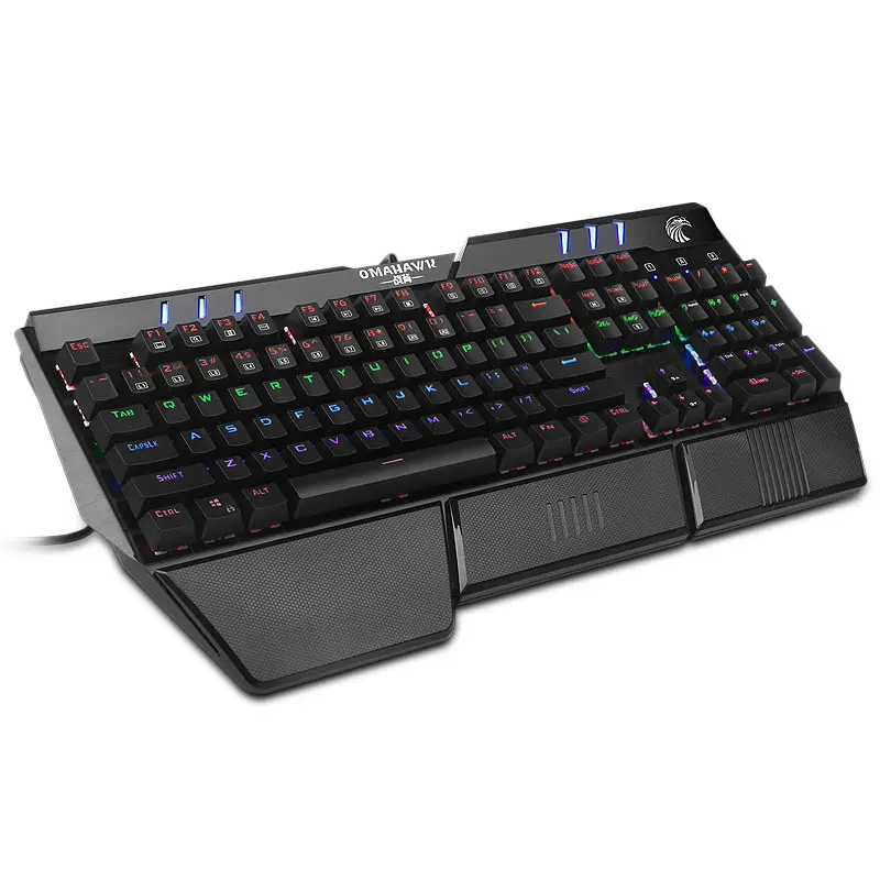 

X-7800 Mechanical Gaming Keyboard LED Backlit with Wrist rest 104 Keys Anti-Ghosting Gamer Keyboard Clicky Blue Switches
