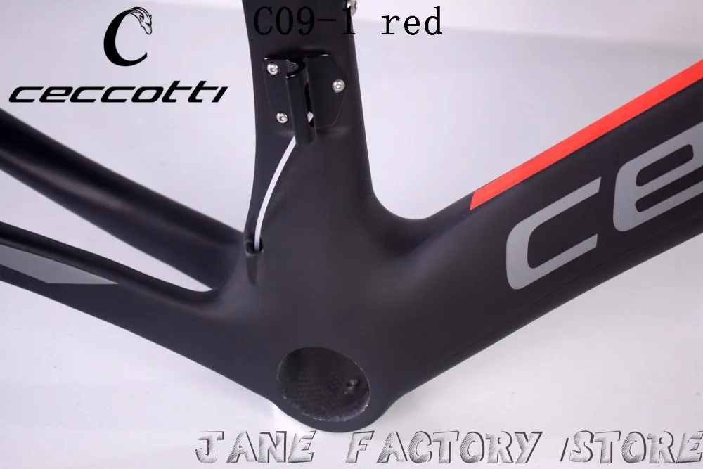 C09 1 красный цвет CECCOTTI матовая и глянцевая рама для шоссейного велосипеда из