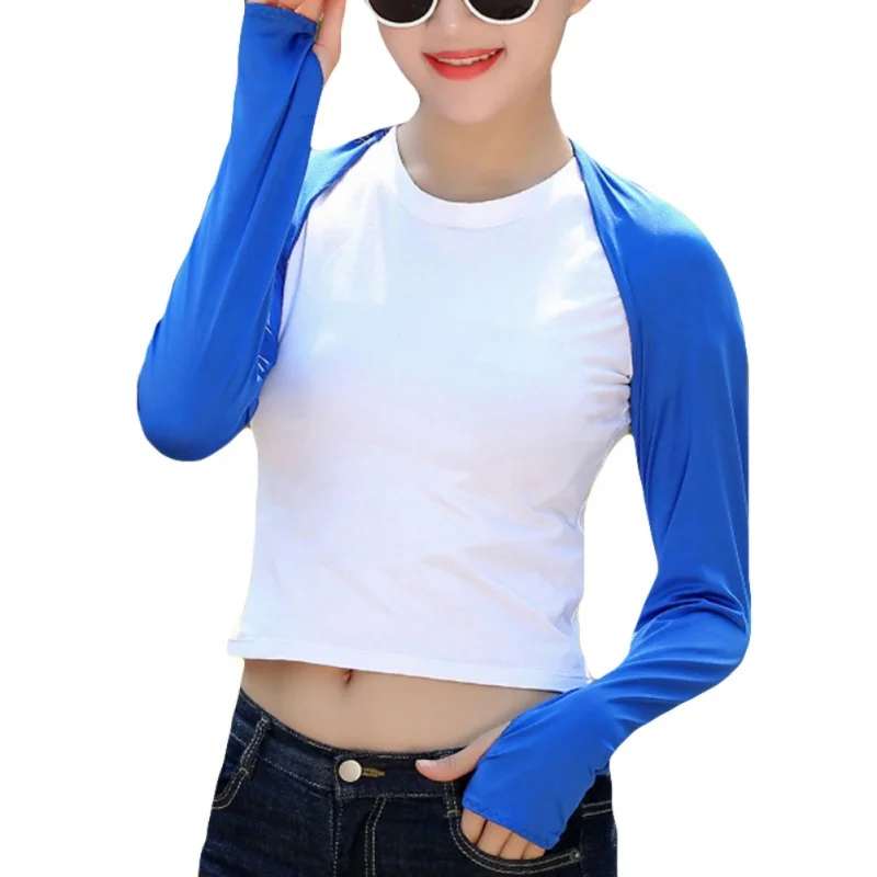 Women Shawl Cuff Gloves Golf Shawl Sleeves Ice Silk Sunscreen Sleeves