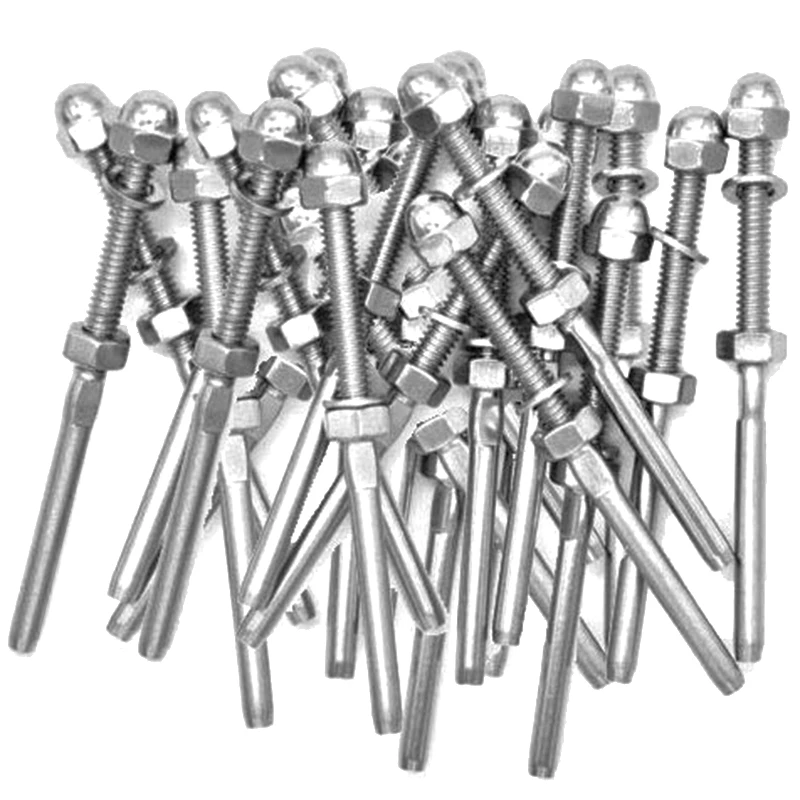 

51 Pack Lag Screw Stud Thread Fitting Terminal For 1/8 Inch Cable Railing Hardware Stainless Steel 316 Marine Grade(Lot Of 51)