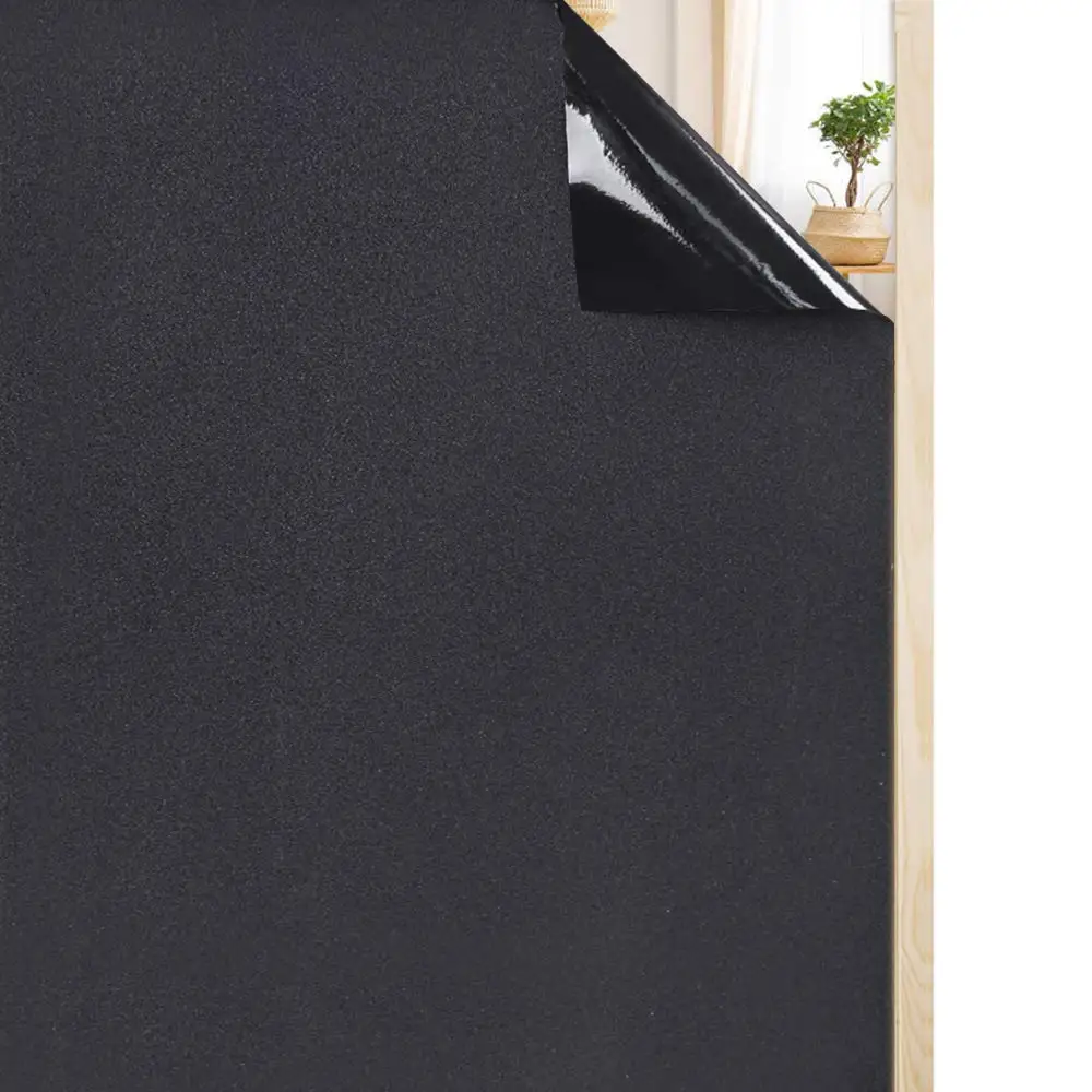 

Funlife 45x200cm Window Blackout Film - Non Adhesive Static Cling Frosted Black Window Sticker Insulation 100% Light Blocking