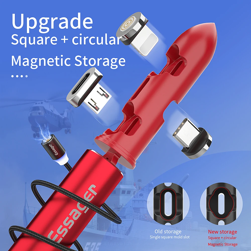 Essager Tragbare Magnetische Stecker Box Adapter Metall Lagerung Container für iPhone Micro USB Typ