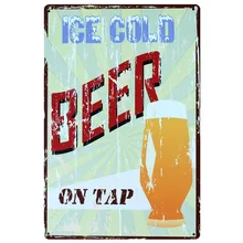 [Mike86] ледяное пиво жестяная вывеска Винтаж стена арт-деко табличка с металлическим декором, AA-238 заказ смешивания 20*30 см