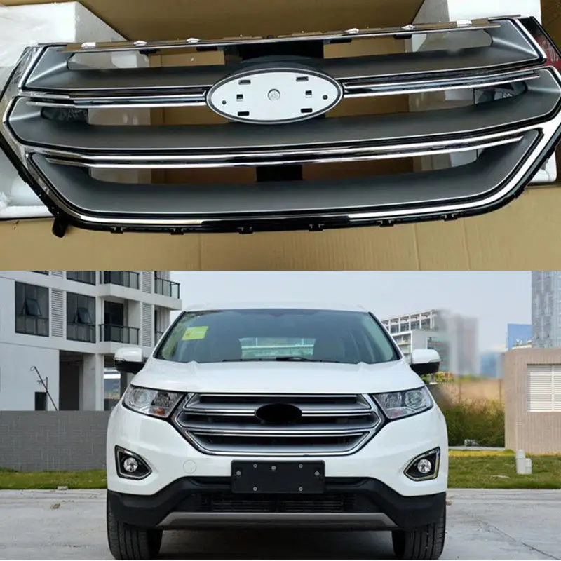 Car Front Bumper Grill Grille Cover Chromed Exterior Fit For Ford Edge