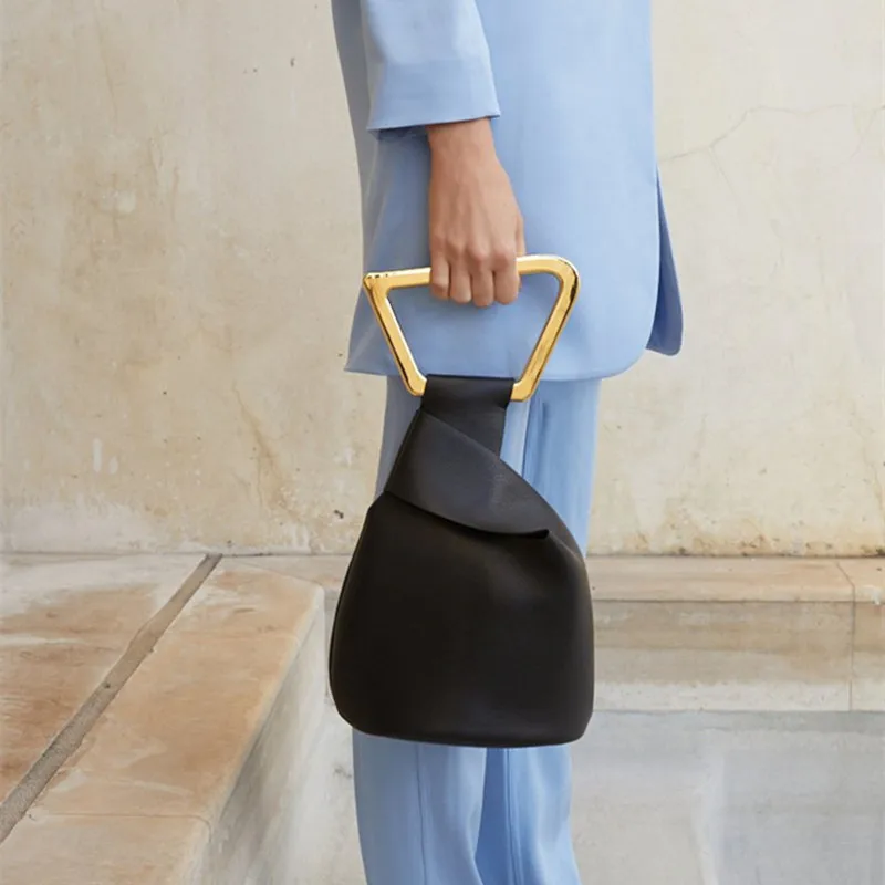 Роскошные брендовые сумочки женские высококачественные кожаные сумки женские Твердые ведро Модные Акриловые Ручки женские ручные сумки для женщин