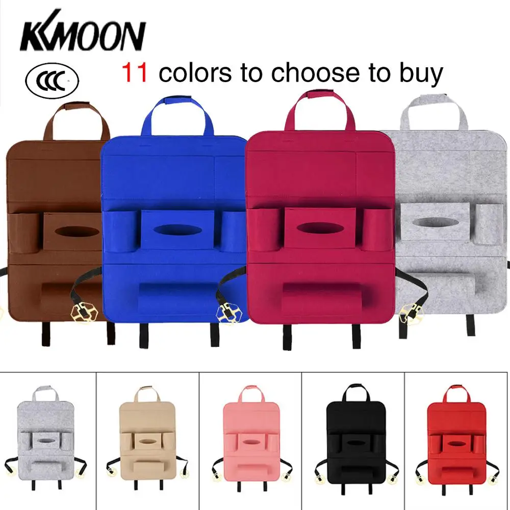 KKMOON, Универсальная автомобильная сумка для хранения на заднем сиденье, органайзер, коробка, войлочные чехлы, держатель, мульти-контейнер с карманами, укладка, Стайлинг