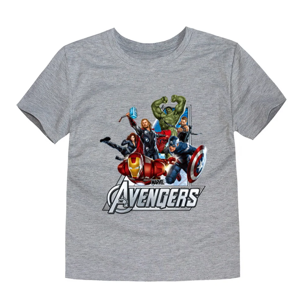 Детские футболки с героями мультфильмов Avenagers, футболка с Мстителями для мальчиков и девочек, детские топы, летние футболки для От 2 до 14 лет - Color: TP9
