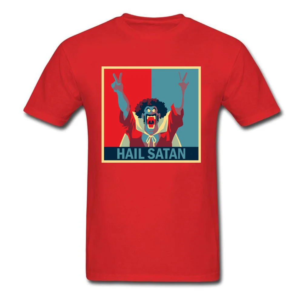 Hail Satan Tshirts Funny Short Sleeve 2018 Discount Round Collar 100% Cotton Tops Tees Summer Sweatshirts for Men Lovers Day Hail Satan red