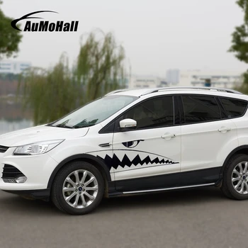 

AuMoHall Halloween Shark Mouth Sticker Waterproof Car Stickers and Decals Car Styling 1pair Stickers on Cars