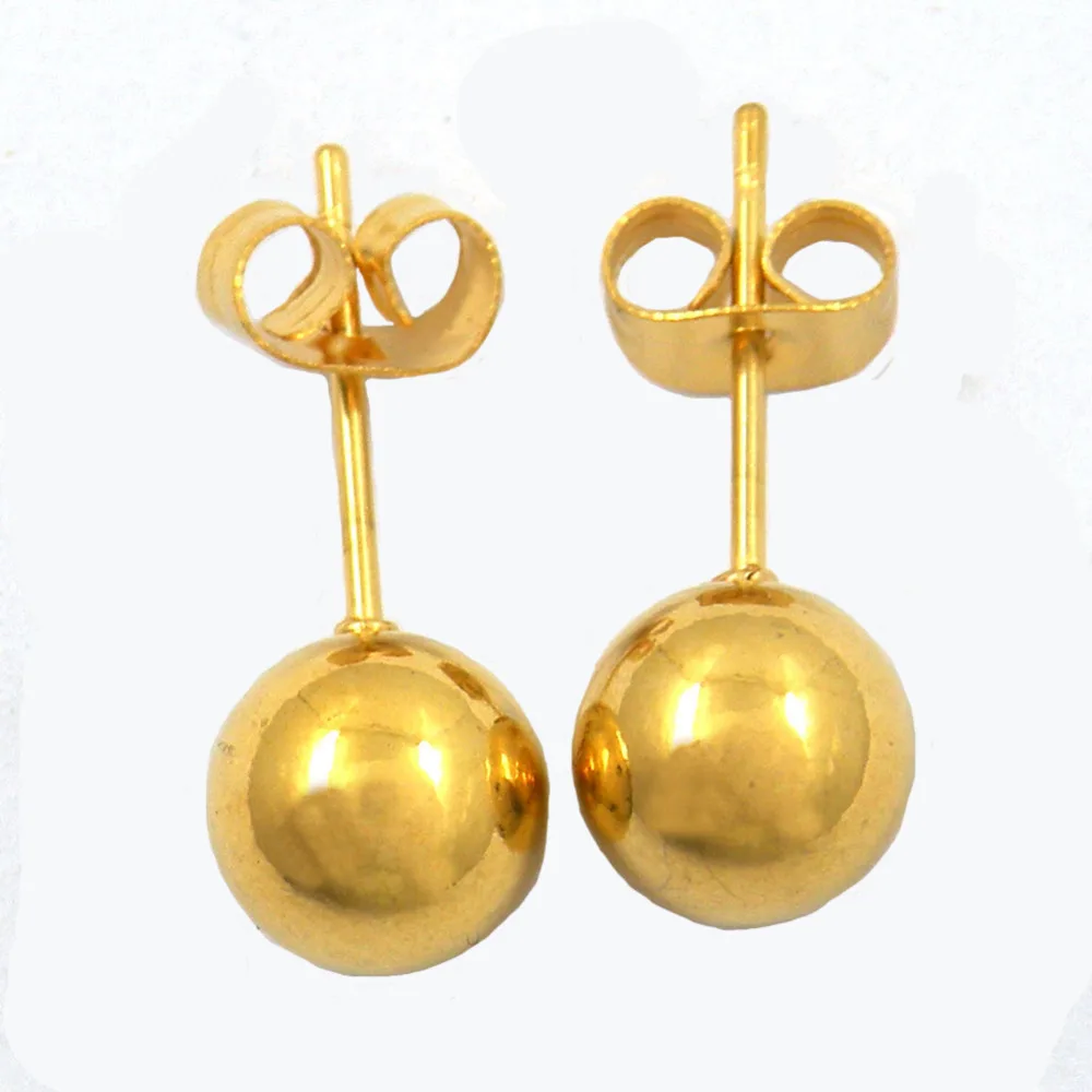 STAINLESS STEEL mens wonmens 3 6mm shiny ball EARRING STUDin Stud