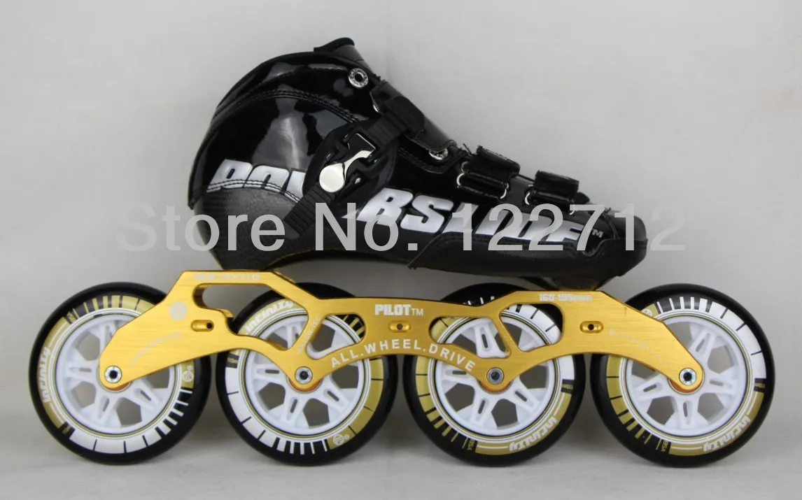 PS C6 professional roller skates,inline speed skate for adults, silver with black Color, ABEC 11