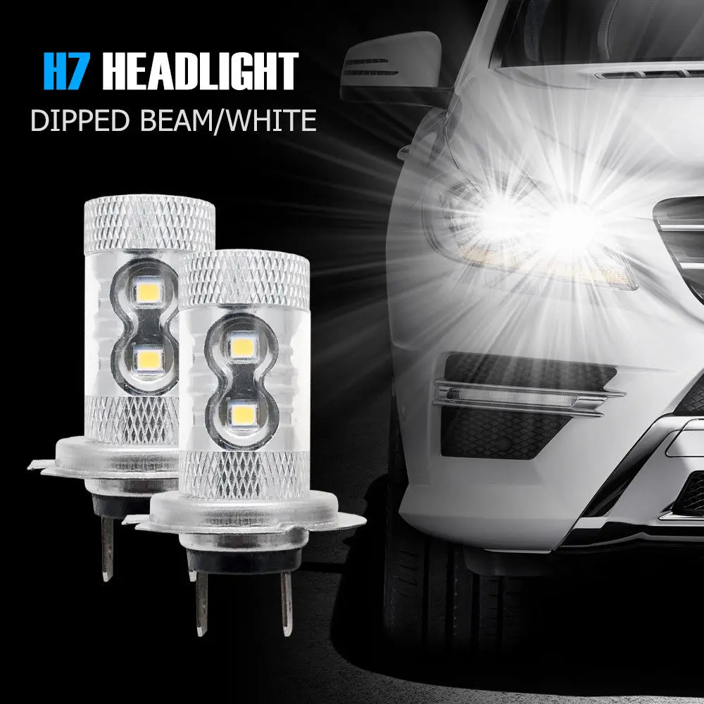 2 шт 50 Вт H7 супер белый основной ближний свет 499 Светодиодные Автомобильные фары лампы Противотуманные фары