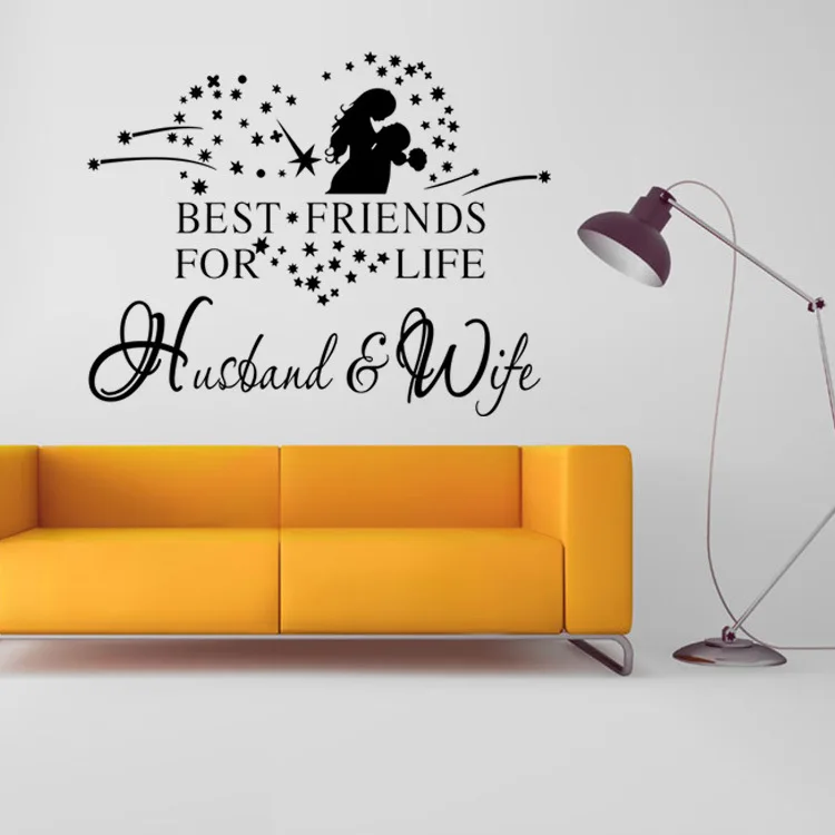Husband and Wife Wall Decals Love Quote Decorations Living Room Sticker