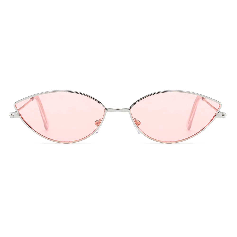 Мужские солнцезащитные очки, металлическая оправа ретро, желтые, красные, винтажные, маленькие круглые солнцезащитные очки для женщин, солнцезащитные очки для женщин, солнцезащитные очки - Цвет линз: Silver frame pink