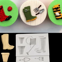 Ботиночки для обуви цветочные горшки и ковшовые лопаты силиконовые формы для шоколадных и желейных конфет формы для мыла DIY инструмент для украшения торта