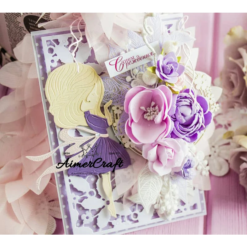 Металлические штампы Lovely Girl для рукоделия бумажная карточка декоративное