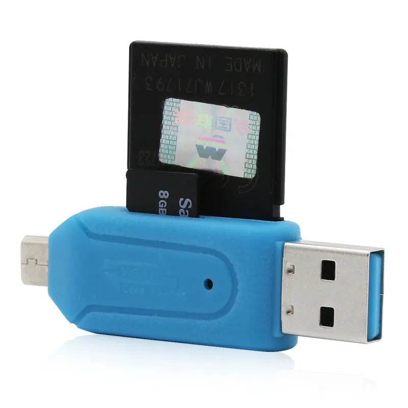 2 в 1 SD TF кард-ридер Micro USB OTG адаптер для samsung Android телефонов компьютер Micro USB зарядное устройство OTG конвертер кард-ридер