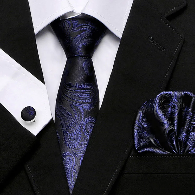 Новый стильный галстук для Для мужчин Hanky галстук комплект в горошек Галстуки в полоску гравата, тонкий галстук для свадьбы социальных