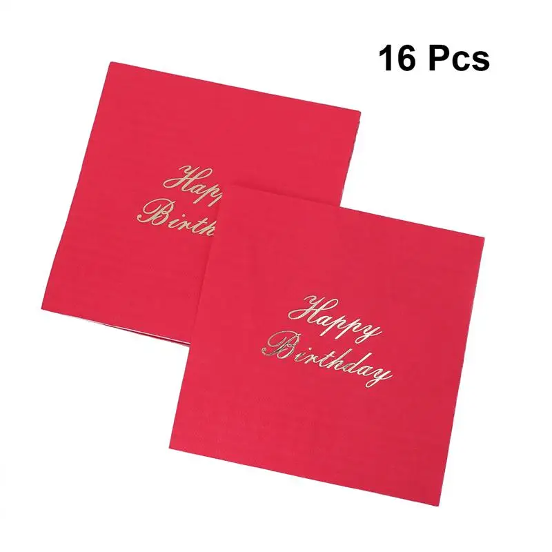 16 шт./лот бумажные салфетки с рисунком показывают вечерние ткани украшение для салфеток салфетки для день рождения, вечеринка, фестиваль - Цвет: Red