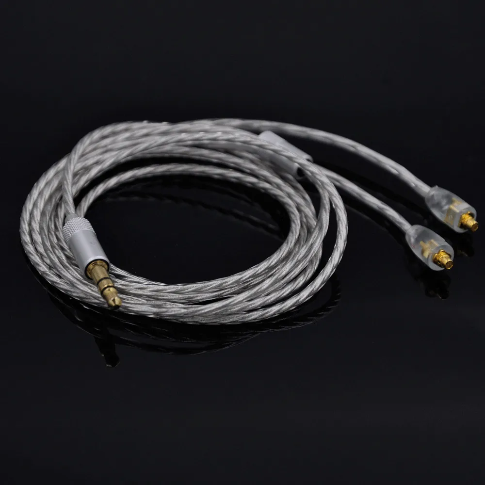Wooeasy X4 одиночный посеребренный кабель для наушников обновленный Shure SE425 SE215 SE315 UE900