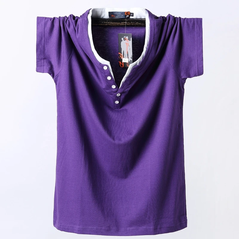 8848 purple Новинка, летняя футболка размера плюс M-6XL, 7XL, 8XL, Мужская хлопковая футболка большого роста, мужская летняя футболка большого размера - Цвет: 8848 purple