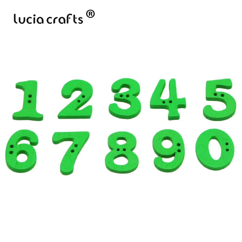 Lucia crafts, 100 шт./лот, 14-21 мм, с узором в виде цифр, пуговицы для шитья, 2 отверстия, сделай сам, ручная работа, аксессуары для скрапбукинга, E0213