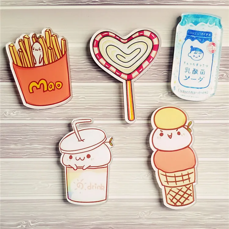 1PCS-Cartoon-Harajuku-Kawaii-Coffee-Drinks-Ice-Cream-Acrylic-Pin-Brooch-Icon-Backpack-Clothes-Decoration
