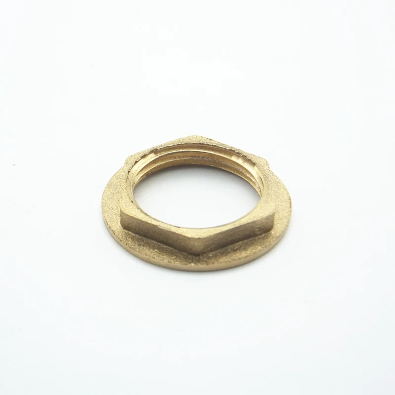 

3/4" BSP Female Thread Brass Hex Lock Flanged Nuts Fastener For Pipe Fitting