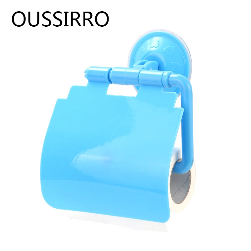 

Fashion Toilet Paper Holder With Sucker PP Storage Shelf For Kitchen Strong Suction Roll Paper Storage Rack Bathroom Accessories