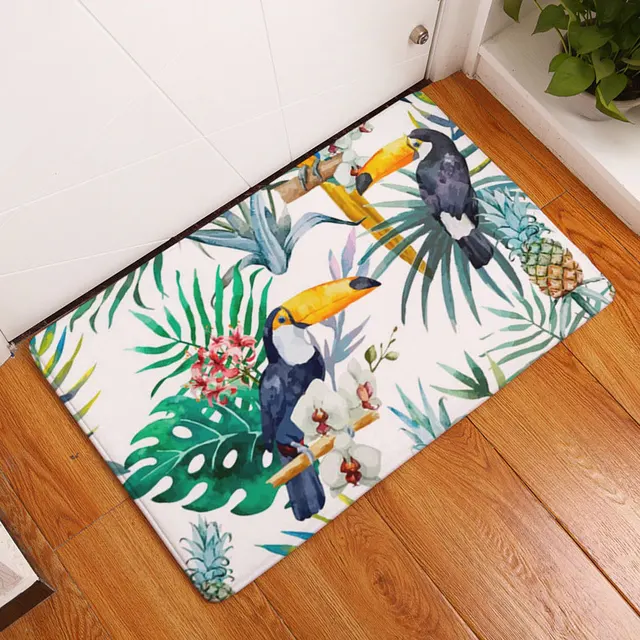 2017 Colorful Painting Lovely Parrot Birds Carpets Anti Slip Floor Mat