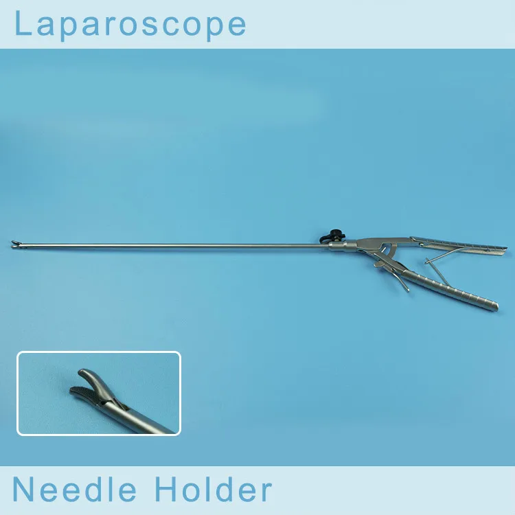 

Medical Surgical Laparoscopic Endoscope surgery Instrument V-type Needle Holder Forceps Needle Clamp traumatic pistol