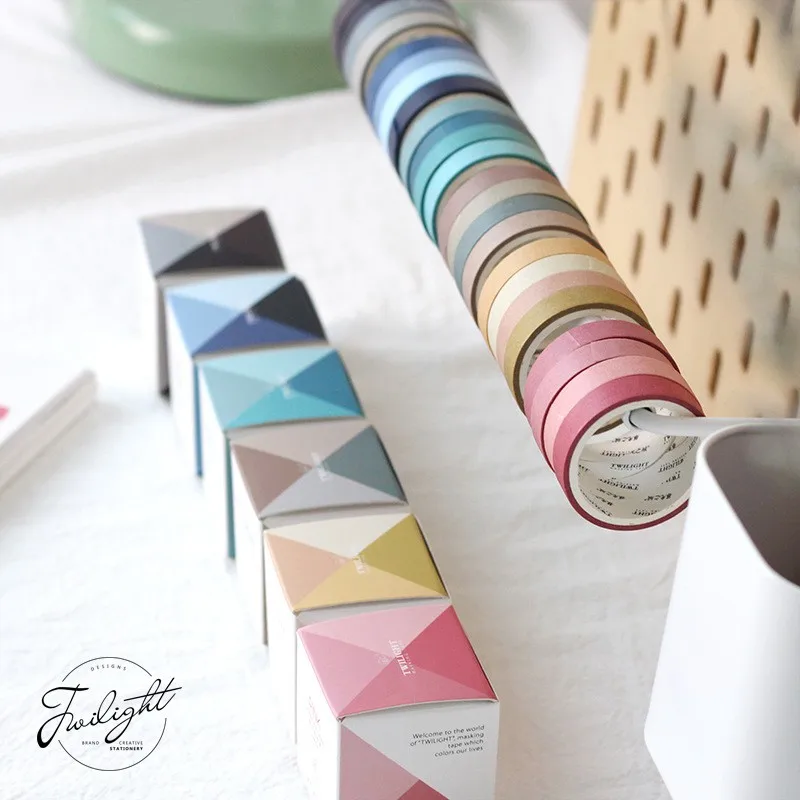 Basic Masking Tape Set Pure Washi Tape Bullet Journal Scrapbook Decoration Solid Color Diary Planner Teacher School Stickers