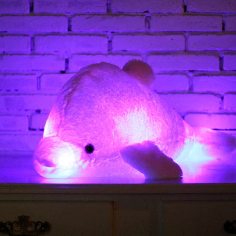 

1pc 45cm Led Light Pillow Cute Animal Dolphin Luminous Pillow Cartoon Plush Toy Children Birthday Xmas Gift