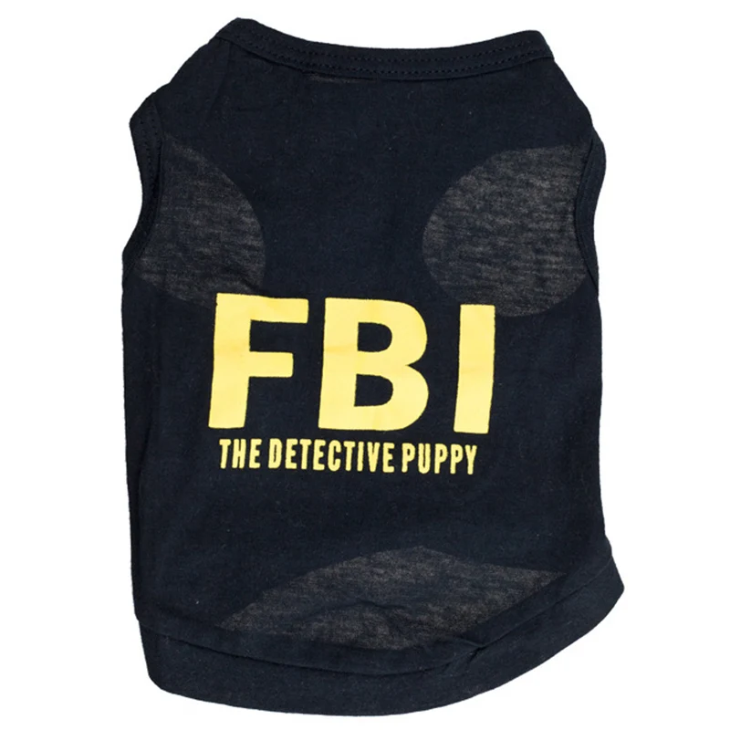 

Dog Clothes Summer Coat FBI Dogs Vest Design T-shirt Puppy Costumes for small Pet Dogs