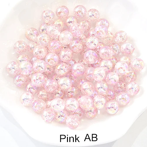 3 размера, 16 цветов, прозрачные цветные бусины для шитья, круглые пластиковые прозрачные круглые жемчужины для рукоделия, ювелирные изделия B1199 - Цвет: Pink AB