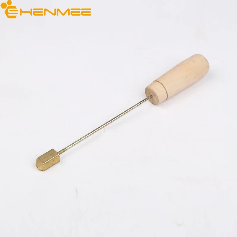 

1PCS Plastic Handle Red Copper Head square Embedded Into Honey Wax Bee Beekeeping Equipment Embed Embedded Tools