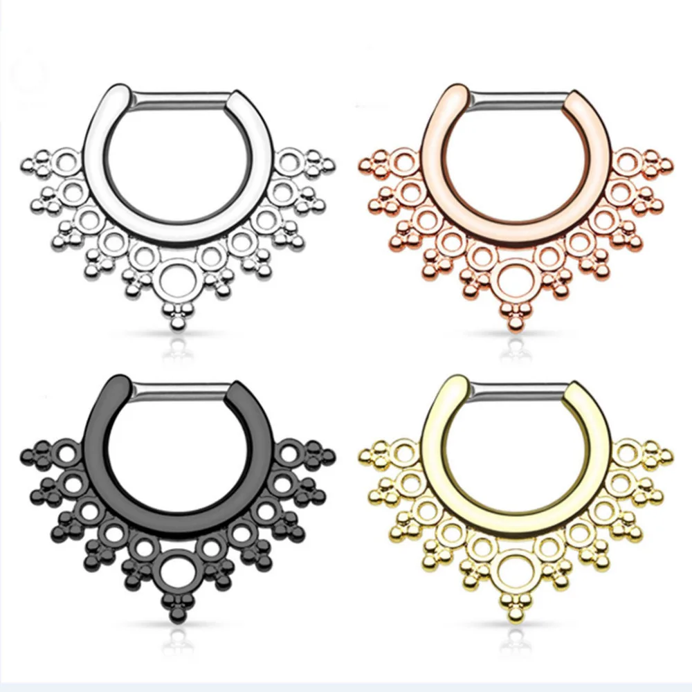 Nose Piercing Ring Indian Septum Clicker Stud Rings Body Jewelry Hoops Helix Ear Cartilage Gifts | Украшения и аксессуары