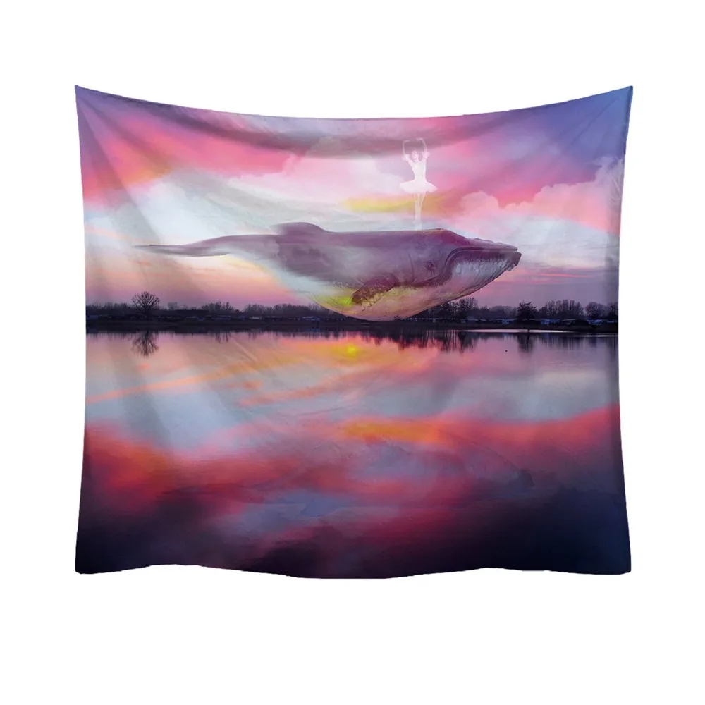 

2018 New Fashion Tapestry Marine Whale Pattern Fresh Style Decorative Tapestry Home Decor #NE821