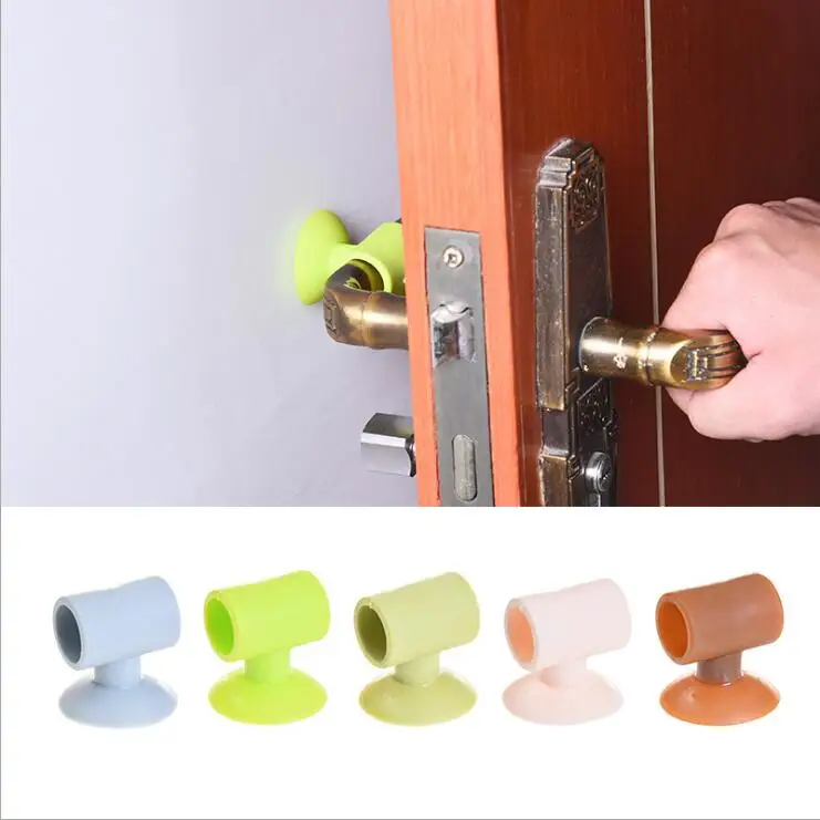 Us 1 46 21 Off 2pcs Set Soft Silicone Anti Collision Door Protective Pads Suction Cup Type Cabinet Door Handle Lock Silencer Fender In Door Knob