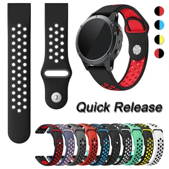 

Silicone Sport Watch Band Strap For Garmin Instinct Quatix 5 Sapphire Quick Release Replacement Breathable Bracelet Watchband