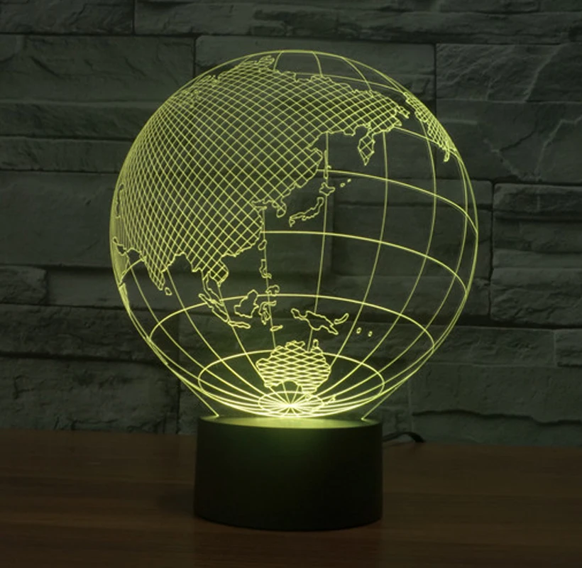 

World map shape touch New Night Lights Globe map shape acrylic 3D illusion lamp children kids bedroom Decoration Led night lamp