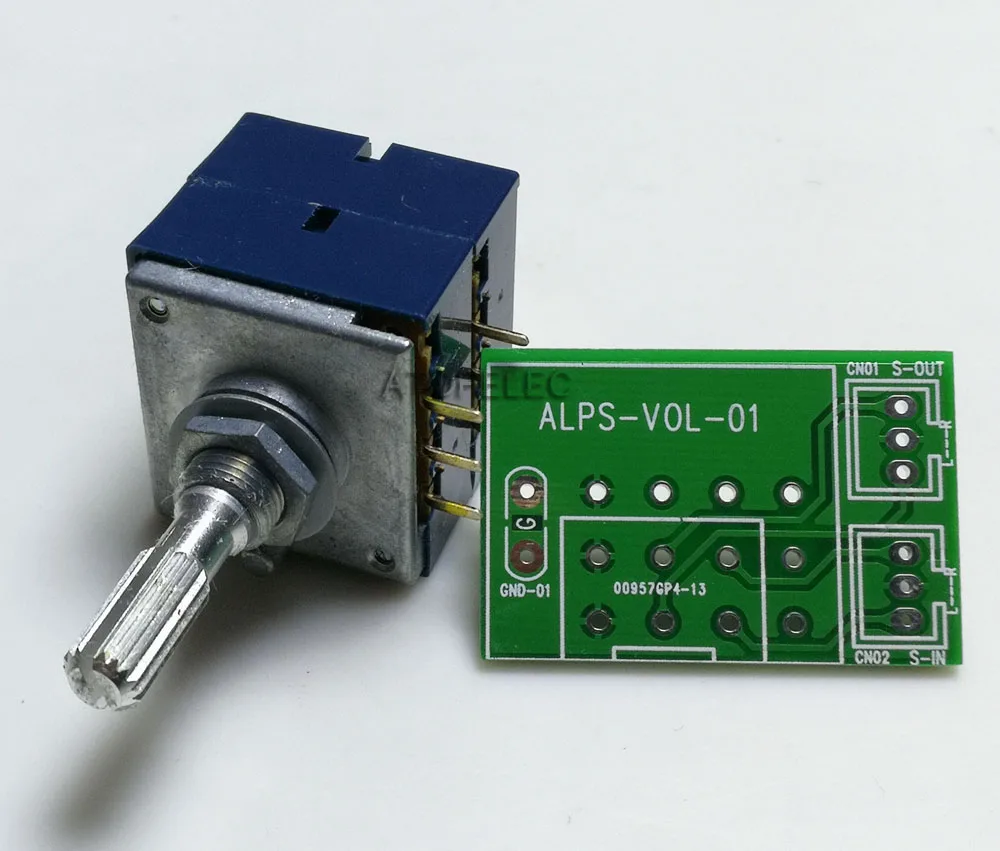 

1pc Japan ALPS RK27 Volume LOG Logarithmic Stereo Potentiometer 2-gang Dual Unit 50K/100K/250K Knurled Shaft+PCB