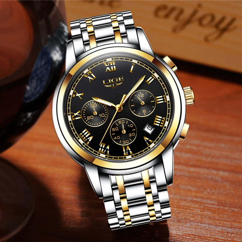 LIGE мужские s часы лучший бренд класса люкс Мужские Военные Спортивные Светящиеся Часы мужские Бизнес Кварцевые часы Полные Часы мужские Relogio Masculino