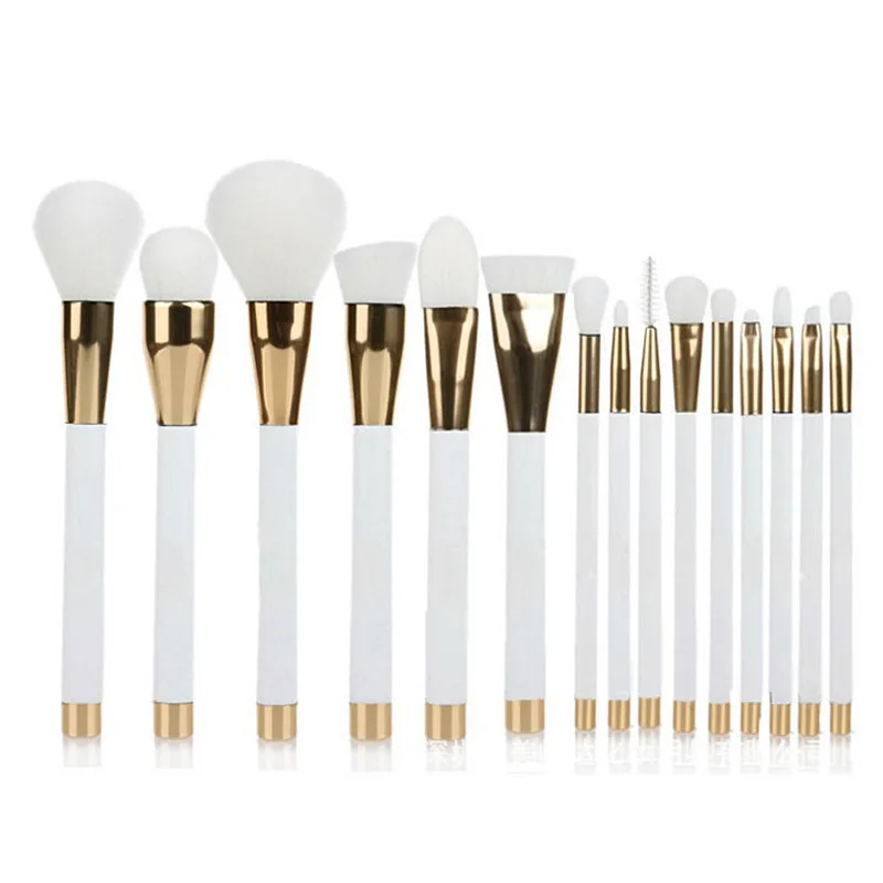 

EVOLIM Makeup Brush Black Sets Natural Goat Hair Synthetic Wool Fiber Powder Foundation Concealer Blusher Shadow 15Pcs