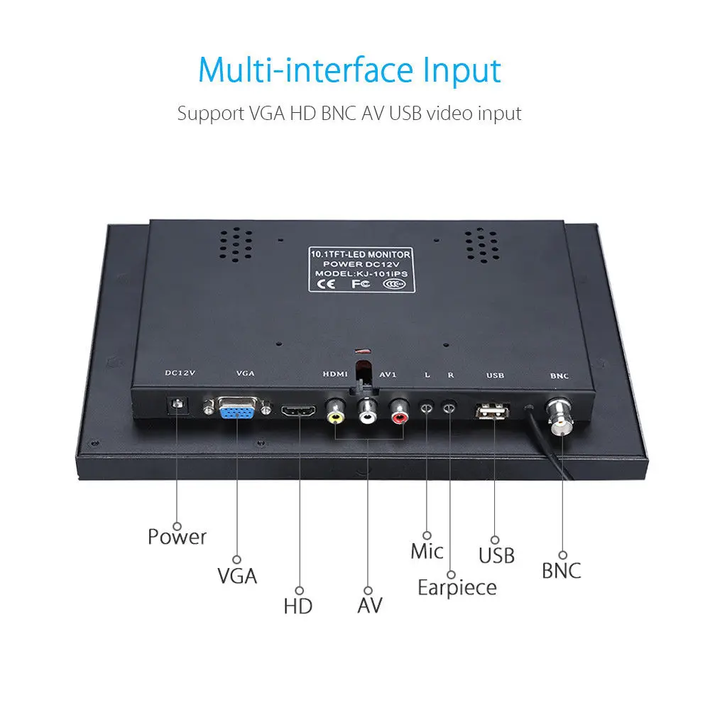 Eyoyo 10 светодио дный &quotips LED Full 800x1280 сенсорный экран мониторы с BNC VGA AV HD видео вход