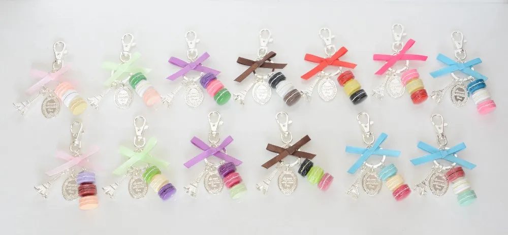 shiny silver plated laduree macaron keychain-opp bag total