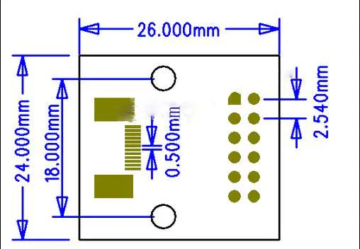 100 шт. FPC 12 p Адаптер доска FFC to DIP 2,54 TFT ЖК-панель 1 мм 0,5 мм Шаг двусторонняя печатная плата