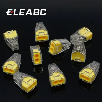 

10pcs PCT-102 Push wire wiring connector For Junction box 2 pin conductor terminal block wire connector